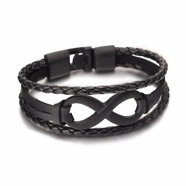 charm infinity bracelets for men women black brown leather bracelet black silver cuff leather jewelry, White
charm infinity bracelets for men women black brown leather bracelet black silver cuff leather jewelry, White