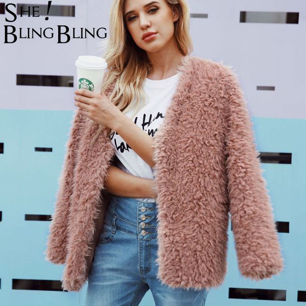 sheblingbling winter women faux fur coats casual loose long sleeve female fall fashion warm fluffy fur streetwear coat, Black
sheblingbling winter women faux fur coats casual loose long sleeve female fall fashion warm fluffy fur streetwear coat, Black