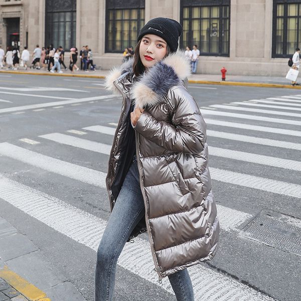 forerun long winter coat women big fur hooded glossy solid bubble jackets warm thick snow outwear parka veste longue femme, Black
forerun long winter coat women big fur hooded glossy solid bubble jackets warm thick snow outwear parka veste longue femme, Black