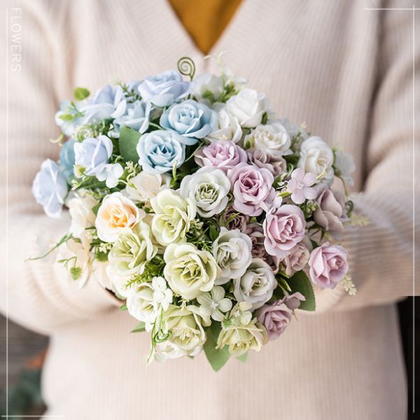 5 pcs/lot european artificial silk small rose flowers 10 heads flowers bouquet wedding home fake flower party diy decoration
5 pcs/lot european artificial silk small rose flowers 10 heads flowers bouquet wedding home fake flower party diy decoration