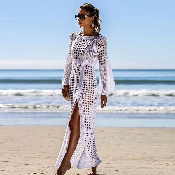 sarongs 2021 crochet white knitted beach cover up dress tunic long pareos bikinis ups swim robe plage beachwear, Blue;gray
sarongs 2021 crochet white knitted beach cover up dress tunic long pareos bikinis ups swim robe plage beachwear, Blue;gray
