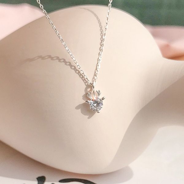 simple fashion deer elk zircon necklace for women 925 sterling silver clavicle chain necklace christmas jewelry
simple fashion deer elk zircon necklace for women 925 sterling silver clavicle chain necklace christmas jewelry