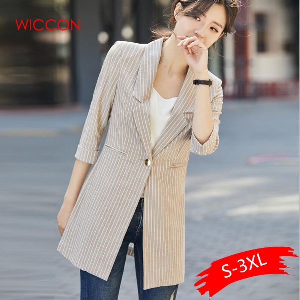 striped small suit blazer 2019 summer new three quater sleeve fashion retro slim women's casual jacket coats, White;black
striped small suit blazer 2019 summer new three quater sleeve fashion retro slim women's casual jacket coats, White;black