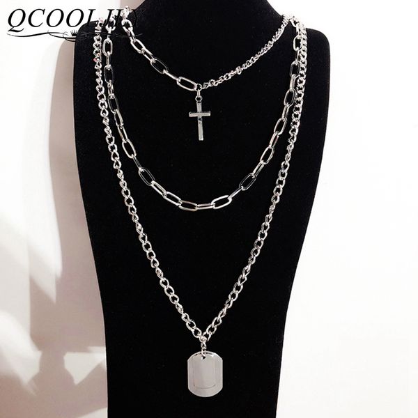 couple fashion street hip hop geometric metal pendant necklaces for women multilayers punk silver chains cross necklace
couple fashion street hip hop geometric metal pendant necklaces for women multilayers punk silver chains cross necklace