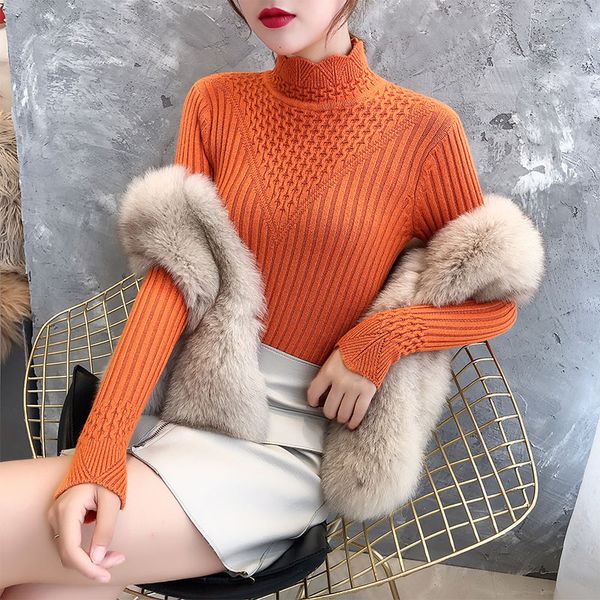 style in autumn and winter with a new style of long-sleeved knitted bottom sweater for women's skinny jacket in 2019, Black;white
style in autumn and winter with a new style of long-sleeved knitted bottom sweater for women's skinny jacket in 2019, Black;white