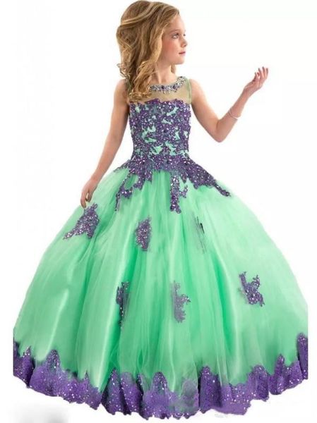 elegant crew neck lace a line flower girl' dresses tulle applique beaded floor length girls' pageant dresses g022, White;blue
elegant crew neck lace a line flower girl' dresses tulle applique beaded floor length girls' pageant dresses g022, White;blue