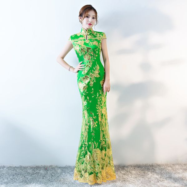 women vintage green slim cheongsam party dress chinese style embroidery wedding evening prom summer gown qipao vestido, Red
women vintage green slim cheongsam party dress chinese style embroidery wedding evening prom summer gown qipao vestido, Red