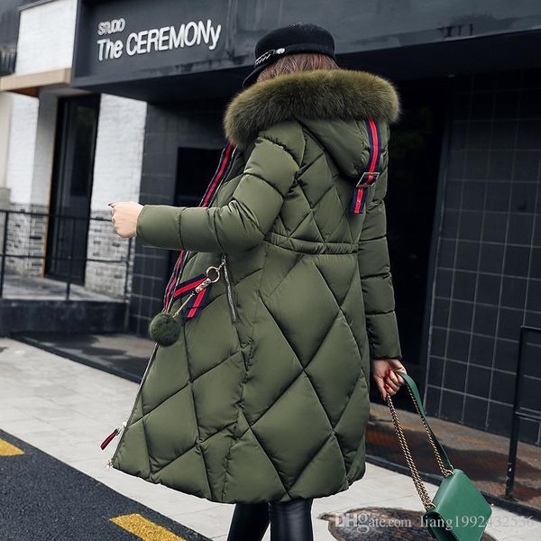 big fur winter coat thickened parka women stitching slim long winter coat down cotton ladies down parka down jacket, Black
big fur winter coat thickened parka women stitching slim long winter coat down cotton ladies down parka down jacket, Black