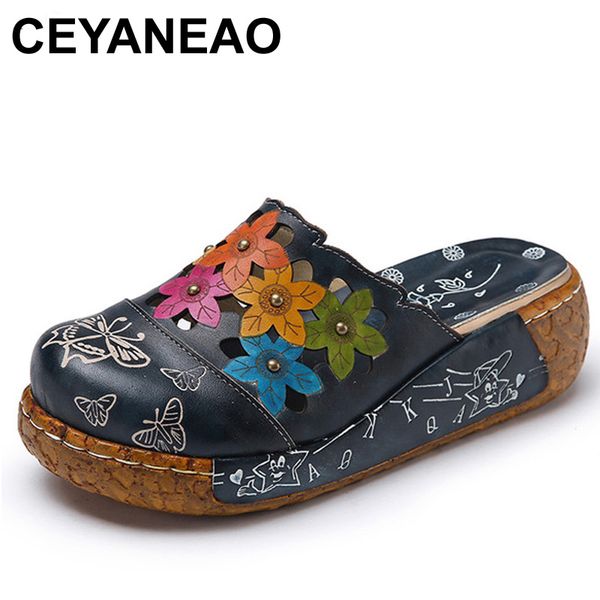 ceyaneao 2019 handmade women slippers genuine leather closed toes flower platform women shoes slidese1892, Black
ceyaneao 2019 handmade women slippers genuine leather closed toes flower platform women shoes slidese1892, Black