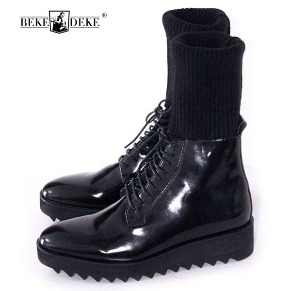 work safety shoes black handmade european thick bottom lace up leather mens boots high socks boots new arrival male footwear
work safety shoes black handmade european thick bottom lace up leather mens boots high socks boots new arrival male footwear