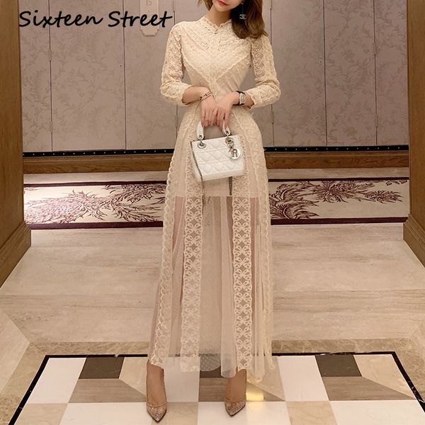 2020 new autumn woman dress beige lace o-neck casual high waist mesh maxi dresses female vestido, Black;gray
2020 new autumn woman dress beige lace o-neck casual high waist mesh maxi dresses female vestido, Black;gray
