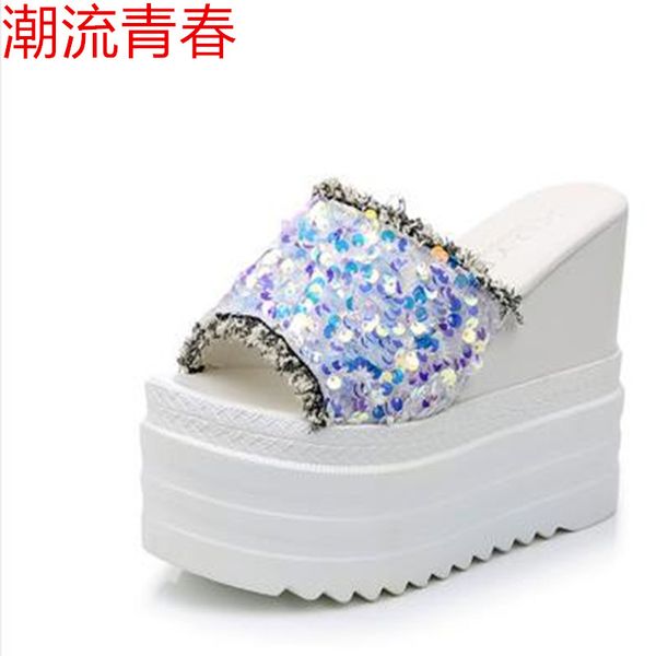 women's slippers 2020 new summer women muffin wedges slides ladies platform sandals femme fashion casual slippers, Black
women's slippers 2020 new summer women muffin wedges slides ladies platform sandals femme fashion casual slippers, Black