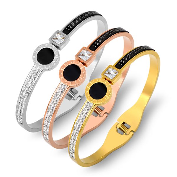 luxuxy brand zirconia crystals bangles & bracelets for women roman letter wristband gold cuff bangles stainless steel jewelry, Black
luxuxy brand zirconia crystals bangles & bracelets for women roman letter wristband gold cuff bangles stainless steel jewelry, Black