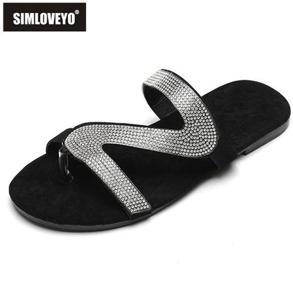 simloveyo 2020 woman summer shining slippers sandwich toe flat heels pu rhinestone letter plus size 36-42 leisure beach b1932, Black
simloveyo 2020 woman summer shining slippers sandwich toe flat heels pu rhinestone letter plus size 36-42 leisure beach b1932, Black