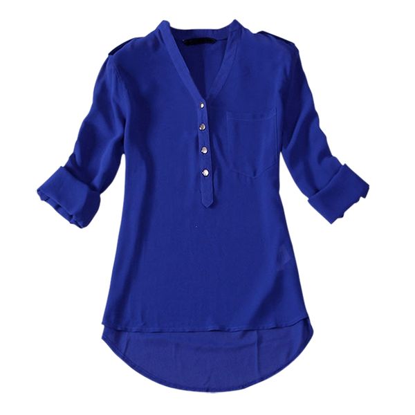 women's blouses & shirts autumn dark blue v-neck chiffon ladies long sleeve loose s, White
women's blouses & shirts autumn dark blue v-neck chiffon ladies long sleeve loose s, White