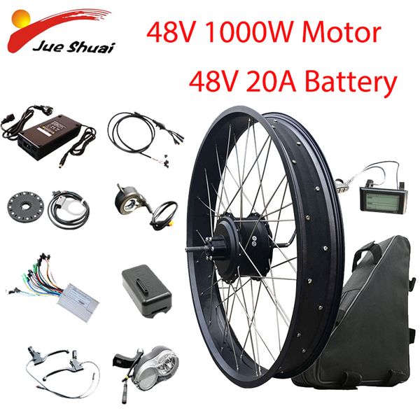 electric bike conversion kit 20''26''4.0 fat tire bicycle 48v1000w hub motor 48v20ah battery bicicleta eletrica brushles
electric bike conversion kit 20''26''4.0 fat tire bicycle 48v1000w hub motor 48v20ah battery bicicleta eletrica brushles