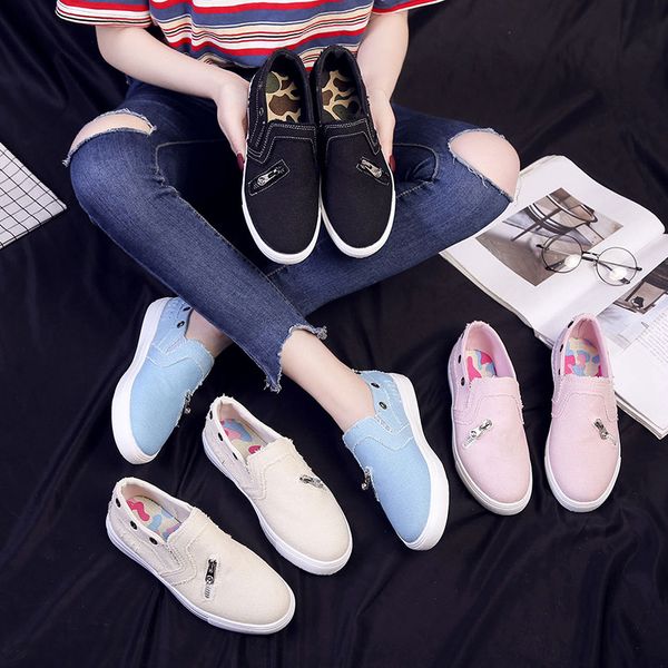 canvas shoes slip-on women's flat shoes women, Black
canvas shoes slip-on women's flat shoes women, Black