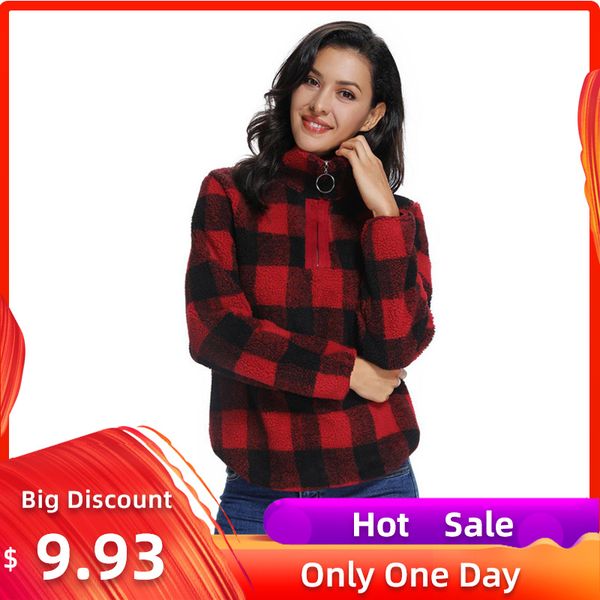 2019 fashion women winter warm sweatshirt lattice printed hooded pockets velvet thickening faux fur oversize pullover plus size, Black
2019 fashion women winter warm sweatshirt lattice printed hooded pockets velvet thickening faux fur oversize pullover plus size, Black
