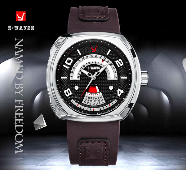 luxuryswaves sports relogio masculino luxury quartz leather band military watch men unique waterproof silver black wristwatch mens, Slivery;brown
luxuryswaves sports relogio masculino luxury quartz leather band military watch men unique waterproof silver black wristwatch mens, Slivery;brown