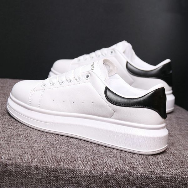 size 35-44 men casual shoes 2019 autumn men sneakers fashion breathable pu leather platform white men shoes soft footwears cj191217, Black
size 35-44 men casual shoes 2019 autumn men sneakers fashion breathable pu leather platform white men shoes soft footwears cj191217, Black