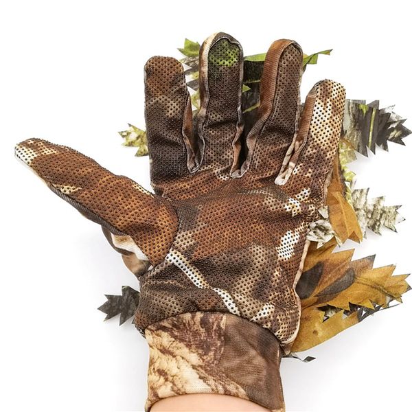 outdoor gloves 3d leaves full finger breathable handwear for pgraphy hs