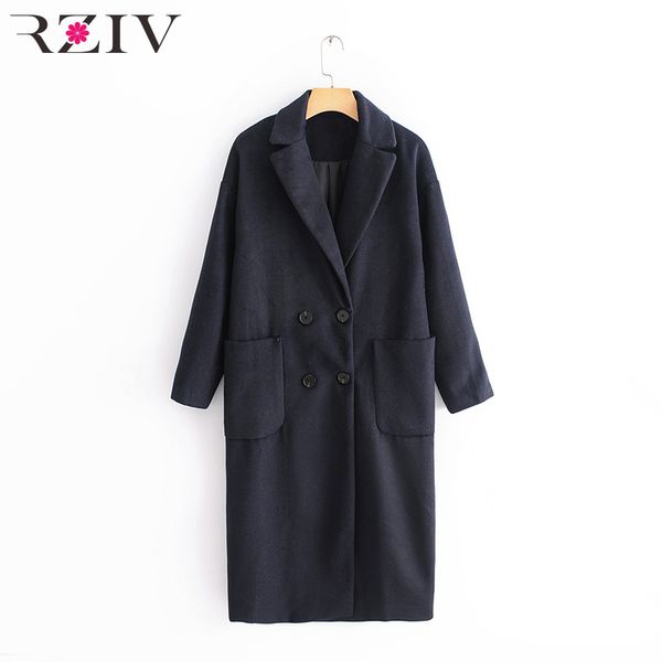 rziv autumn winter women coat pocket decoration casual solid color double-breasted long coat, Black
rziv autumn winter women coat pocket decoration casual solid color double-breasted long coat, Black