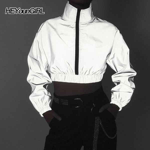 heyoungirl reflective harajuku cropped jacket hip hop casual coats women long sleeve loose windbreaker korean autumn streetwear, Black;brown
heyoungirl reflective harajuku cropped jacket hip hop casual coats women long sleeve loose windbreaker korean autumn streetwear, Black;brown