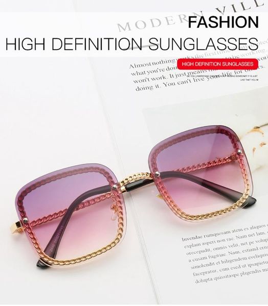rimless square sunglasses women fashion chain pattern metal frame sunglass female travel beach uv400 protection sun glasses, White;black
rimless square sunglasses women fashion chain pattern metal frame sunglass female travel beach uv400 protection sun glasses, White;black