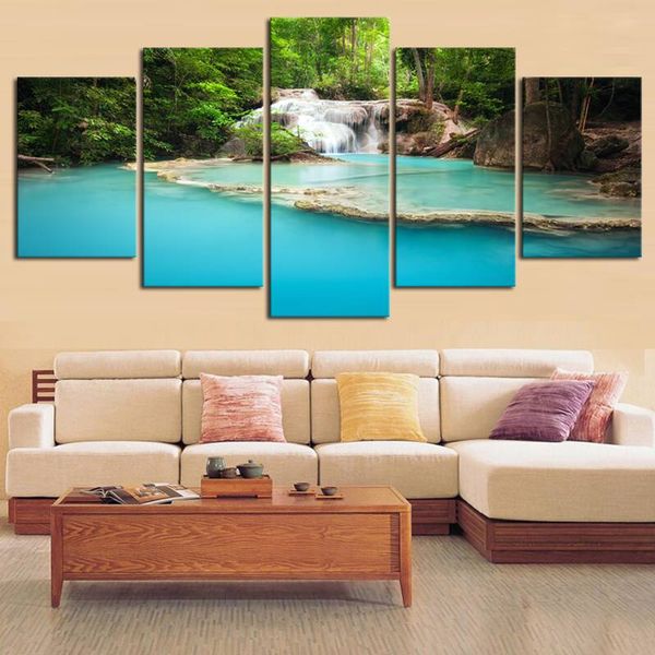 5 panels mountain and waterfall nature landscape wall painting modern home wall decor print canvas oil painting (no frame
5 panels mountain and waterfall nature landscape wall painting modern home wall decor print canvas oil painting (no frame