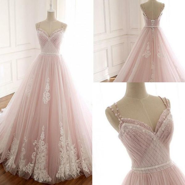 romantic blush pink princess wedding dresses 2020 with straps beaded a line lace country designer court train wedding dress bridal gowns, White
romantic blush pink princess wedding dresses 2020 with straps beaded a line lace country designer court train wedding dress bridal gowns, White