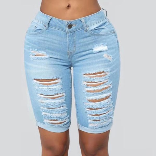 denim high street jeans women mid waist skinny pencil denim pants stretch washed jeans women ripped hole shorts, Blue
denim high street jeans women mid waist skinny pencil denim pants stretch washed jeans women ripped hole shorts, Blue