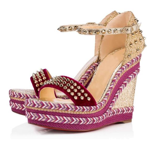 glamorous red bottom madmonica braided rope wedge ankle strap spikes gladiator sandals ladies summer sandals high heels eu34-42, Black
glamorous red bottom madmonica braided rope wedge ankle strap spikes gladiator sandals ladies summer sandals high heels eu34-42, Black