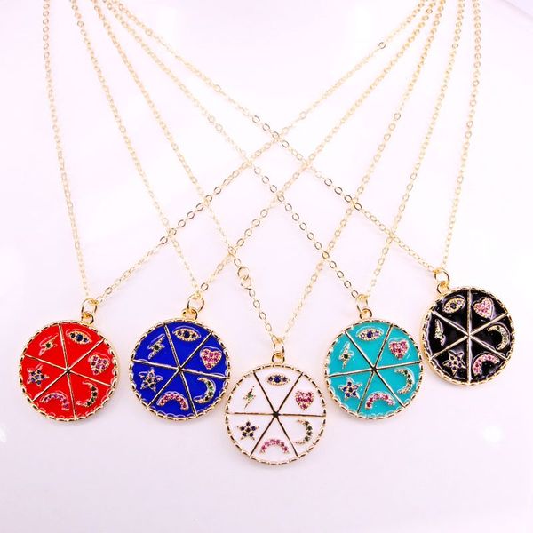 6pcs, trendy enamel with cz star heart moon eye mix design jewelry charm pendant necklaces for women girl, Silver
6pcs, trendy enamel with cz star heart moon eye mix design jewelry charm pendant necklaces for women girl, Silver