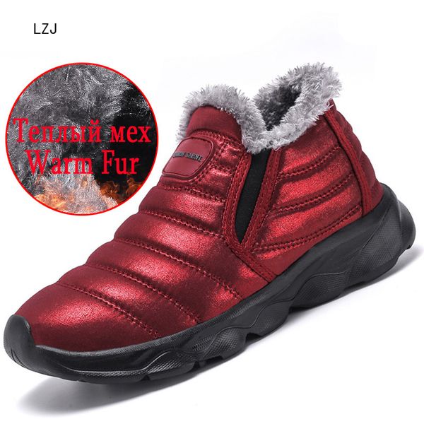 brand winter boots waterproof men ankle boots thick plush keep warm women snow fashion lover's casual shoes 35-46, Black 
brand winter boots waterproof men ankle boots thick plush keep warm women snow fashion lover's casual shoes 35-46, Black