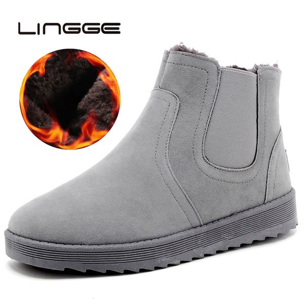 lingge men winter short plush snow boots male casual super warm slip on ankle boots flat solid flock booties shoes, Black
lingge men winter short plush snow boots male casual super warm slip on ankle boots flat solid flock booties shoes, Black