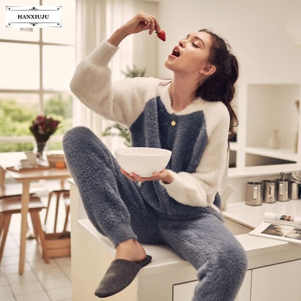 fashion mink velvet chinchilla patchwork pajamas sets for women autumn winter long sleeve thick pyjamas female sleepwear mp105, Blue;gray
fashion mink velvet chinchilla patchwork pajamas sets for women autumn winter long sleeve thick pyjamas female sleepwear mp105, Blue;gray