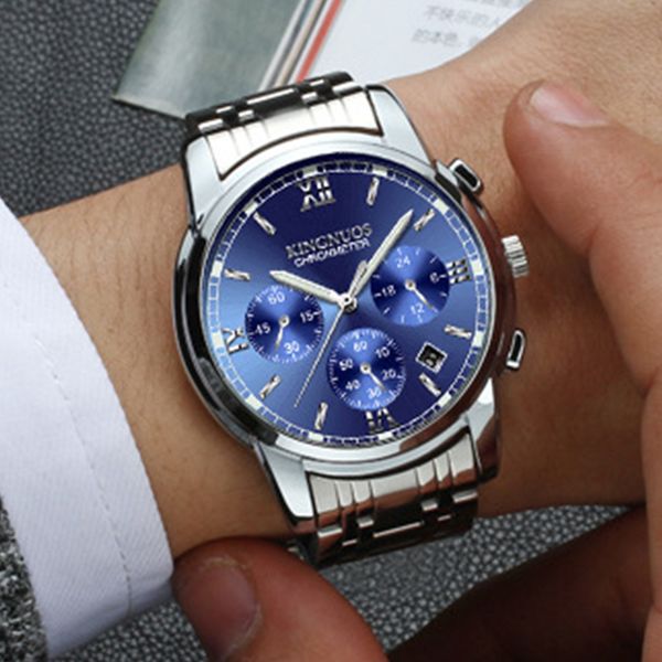 men watch three eyes luxury fashion stainless steel strap watch band 30m daily waterproof male brand quartz wristwatch, Slivery;brown
men watch three eyes luxury fashion stainless steel strap watch band 30m daily waterproof male brand quartz wristwatch, Slivery;brown