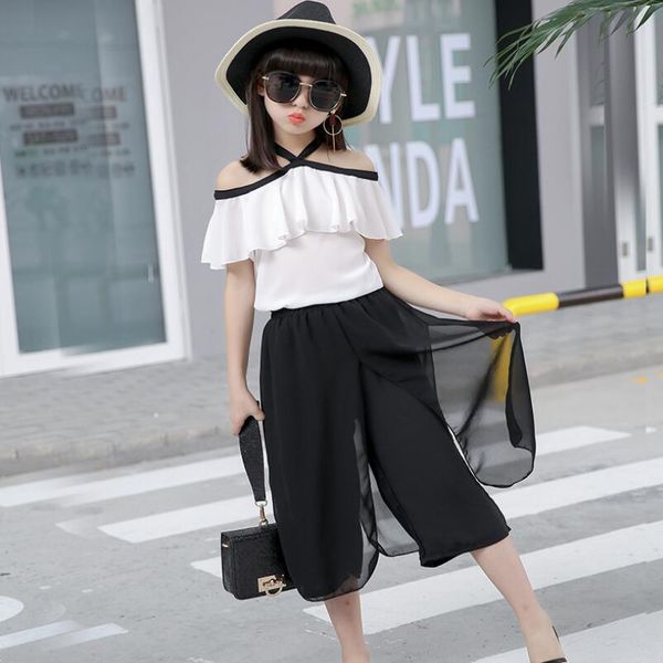 2018 fashion beach summer toddler teen girls clothing sets chiffon sleeveless shirts+pants 2 pcs child kids clothes set jw3374 y190522, White
2018 fashion beach summer toddler teen girls clothing sets chiffon sleeveless shirts+pants 2 pcs child kids clothes set jw3374 y190522, White