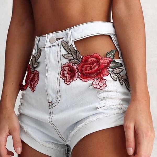 appliques shorts flower women 2017 summer light button zipper softener regular straight hollow out jeans, Blue
appliques shorts flower women 2017 summer light button zipper softener regular straight hollow out jeans, Blue