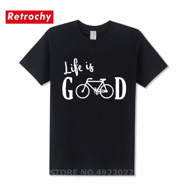 

funny bike design bicycle life is good t shirt stylish men cycling life printed o-neck t-shirts awesome mtb mountain bike tshirt, White;black