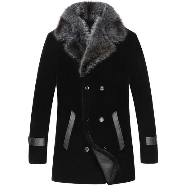 nice men one-piece coat long mink collar wool jacket direct vogue tide palto large size winter sheep shearing outerwear, Black
nice men one-piece coat long mink collar wool jacket direct vogue tide palto large size winter sheep shearing outerwear, Black