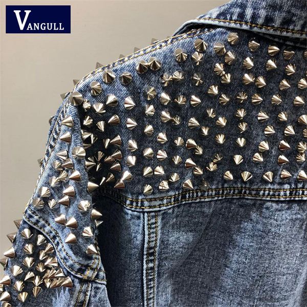 vangull women denim jacket with rivet 2019 spring streetwear long sleeve pockets ladies jean jackets loose short outwear femme, Black;brown
vangull women denim jacket with rivet 2019 spring streetwear long sleeve pockets ladies jean jackets loose short outwear femme, Black;brown