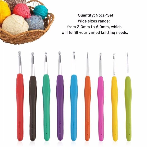 2021 9pcs mixed metal hook crochet template kit tpr aluminum knitting needles for loom tool band diy crafts 13.7cm worldwide sale, White
2021 9pcs mixed metal hook crochet template kit tpr aluminum knitting needles for loom tool band diy crafts 13.7cm worldwide sale, White