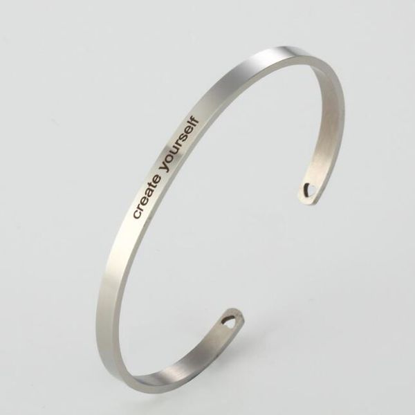 personalized stainless steel engraving for she inspirational cuff bangle charm bracelet for girl gift - create yourself, White
personalized stainless steel engraving for she inspirational cuff bangle charm bracelet for girl gift - create yourself, White