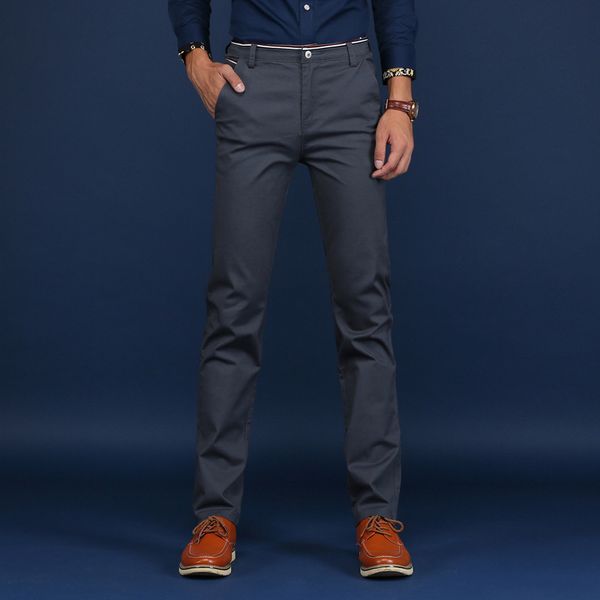 6-color men khaki casual pants 2020 new classic solid color business fashion elastic slim fit cotton trousers male brand, Black
6-color men khaki casual pants 2020 new classic solid color business fashion elastic slim fit cotton trousers male brand, Black