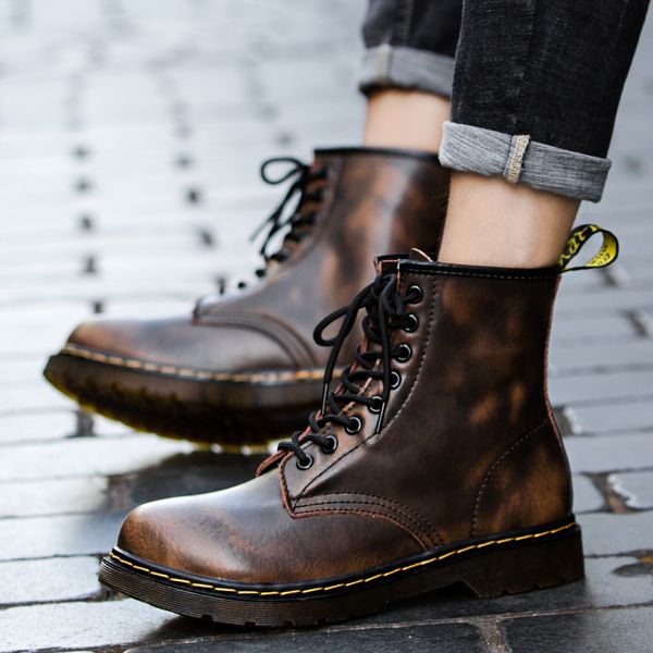 2019 new brand leather ankle boots autumn winter men's boots fashion motorcycle outdoor working snow men shoes, Black
2019 new brand leather ankle boots autumn winter men's boots fashion motorcycle outdoor working snow men shoes, Black
