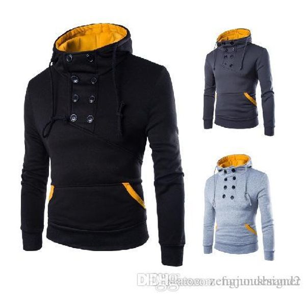 mens autumn designer hoodies pullover long sleeve solid color double breasted fashion style cool homme clothing, Black
mens autumn designer hoodies pullover long sleeve solid color double breasted fashion style cool homme clothing, Black