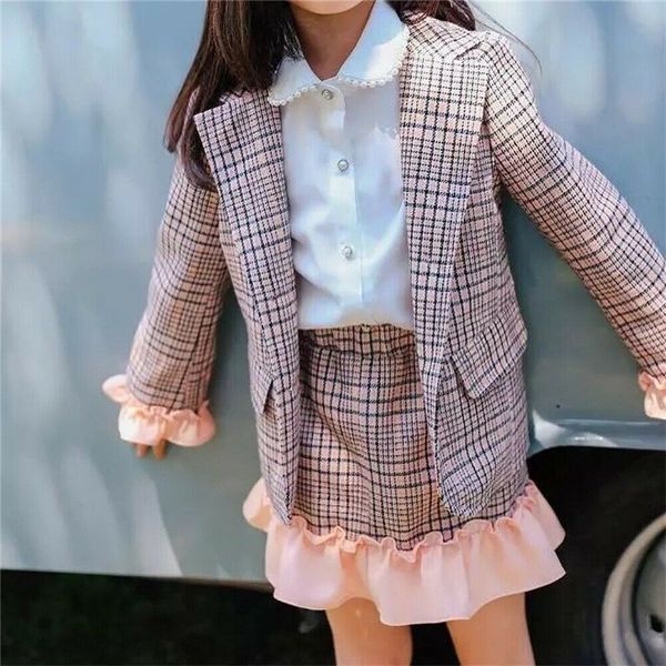 new children's clothing girls baby autumn winter clothes girls fashion plaid button blazer and skirt dress clothes set suit 2-7y, White
new children's clothing girls baby autumn winter clothes girls fashion plaid button blazer and skirt dress clothes set suit 2-7y, White