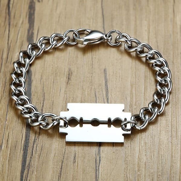bracelet men custom silver men bracelets stainless steel fashion charm chains blade bracelets chain on hand gifts for man simple, Black
bracelet men custom silver men bracelets stainless steel fashion charm chains blade bracelets chain on hand gifts for man simple, Black