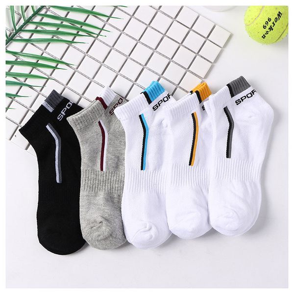 5 пар / лот мужские носки эластичные шейпинг подростков короткий носок костюм для всех сезонов нескользящие прочные мужские носки чулочно-но, Black